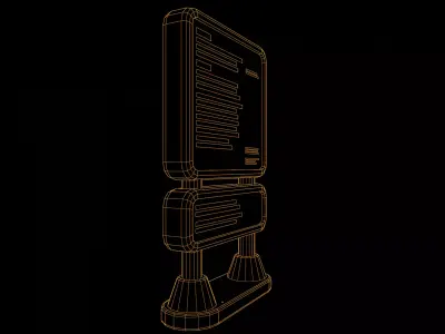 Low Poly Digital Billboard 3D model shop