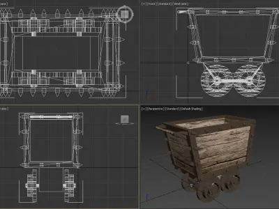 Low Poly Mine Cart Low-poly 3D model