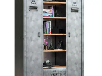 Manufacture Antiqued Metal Industrial Closet Maisons Du Monde 3D model