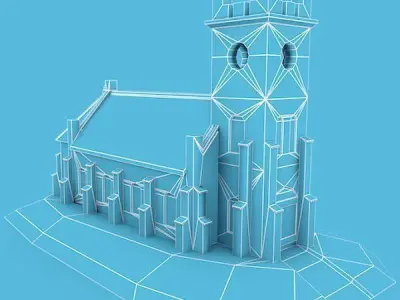 Medieval Building 59 Church Low-poly 3D model