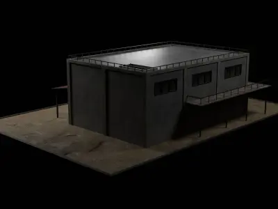 Industrial Building Low-poly 3D model buy