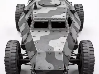 WWII Armored Recon Vehicle 3D Model Low-poly 3D model