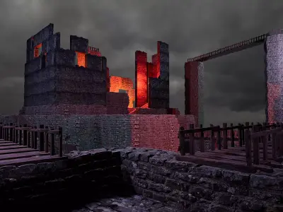 Ancient Fantasy Temple Ruins 4K Free 3D model