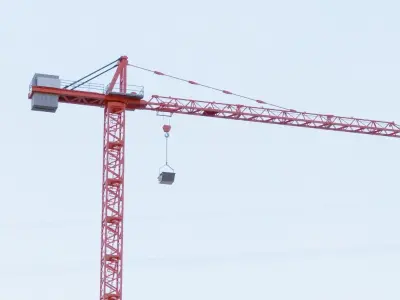 Construction Crane - Hammerhead Tower Crane 3D model
