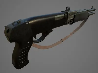 Franchi SPAS-12 Shotgun Low-poly 3D model