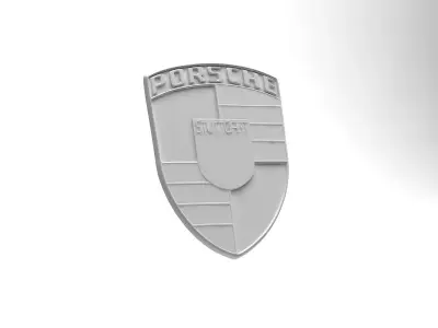 Porsche Old Logos Emblems Badges Crests Bundle Low-poly 3D model