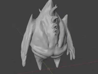 One Eye Brown Creature Low-poly 3D model