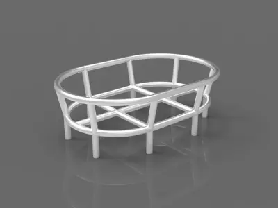 Rope basket oval 3D print model