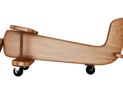 wooden toy airplane 3D model