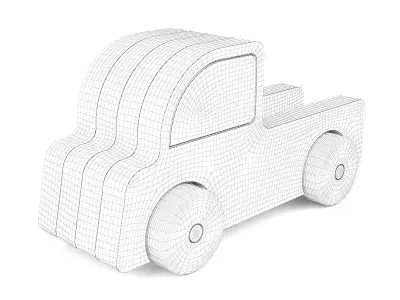 Wooden toy truck 37 3D model