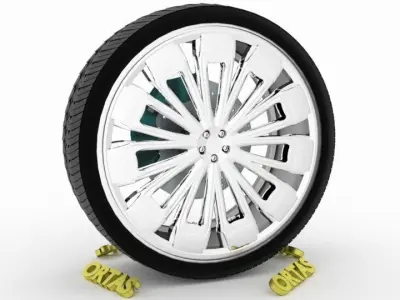ORTAS CAR WHEEL RIM 79 GAME READY WHEEL RIM TIRE 3D model