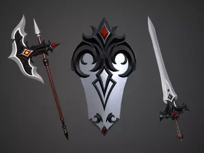 Fantasy dark weapon 3D Model Pack