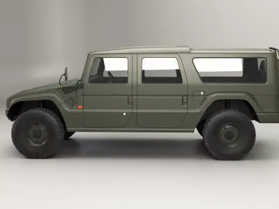 Toyota Megacruiser Army 4x4 SUV Military Green 3D model
