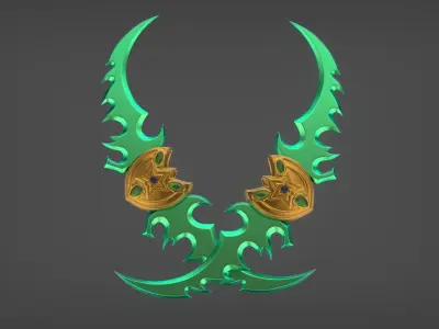 Warglaive Azzinoth WOW Illidan Warcraft glaive weapon blade 3D model