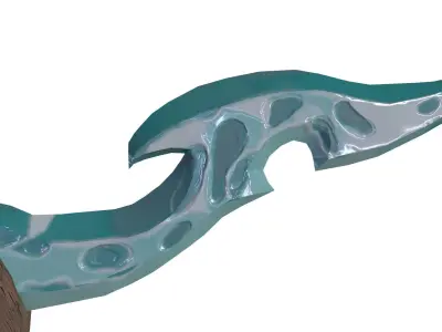 Stylized sea sword Free low-poly 3D model