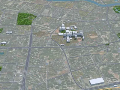 Hengyang Hunan China 50km Free low-poly 3D model