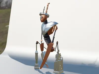 steam punk robot Low-poly 3D model