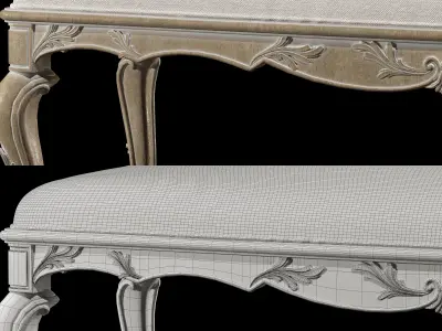 baroque bench 3D model