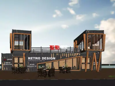 container building Low-poly 3D model