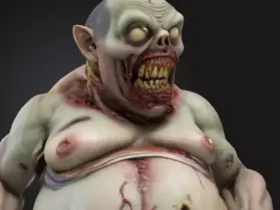 Undead Zombie 3D Model Realistic Horror Figure Free 3D print model buy