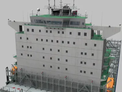 Container ship (New Panamax) + VTEL 3D model