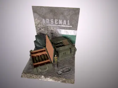 Realistic Military Ammo Boxes - Premium 3D Models Low-poly 3D model