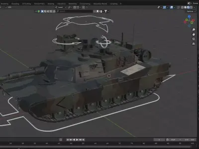 M1A2 Abrams Camo Rigged 3D model