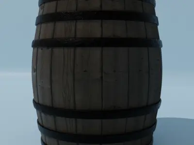 Barrel wooden Low-poly 3D model order
