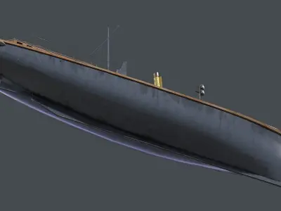 17m Motor Pinnace Game Ready Low-poly 3D model