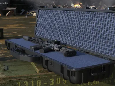 Multi Caliber Assault Rifle in Case 3D model