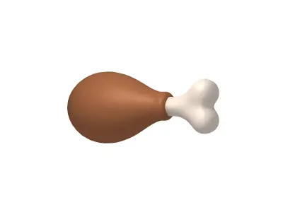 Chicken Leg Cartoon 3D model