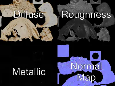 Classical Greek Bust Sculpture D Model Pack Low-poly 3D model