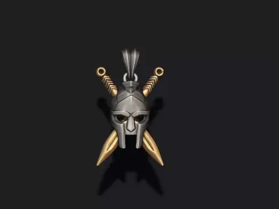 Helmet sword pendant 3D print model