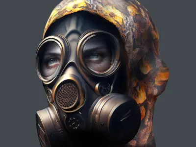 Gas mask helmet 3d model military combat Low-poly 3D model Low-poly 3D model buy
