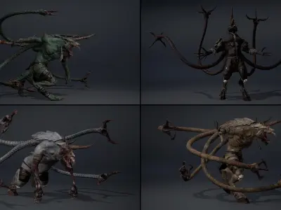 Tentacle Beasts Bundle Part 1 3D Model Pack