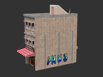 Commercial Building - Low Poly - Game Ready - PBR Low-poly 3D model