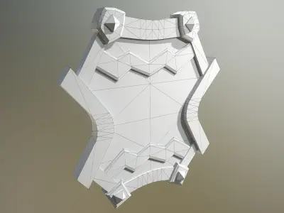 Medieval stylized shield Low-poly 3D model