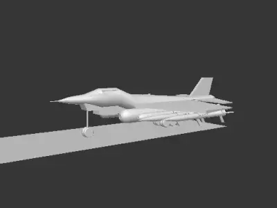 Fighter jet  Low-poly 3D model