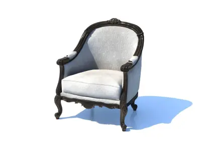 Royal Antique Armchair   PBR Realistic 3D Model  Free Download Low-poly 3D model