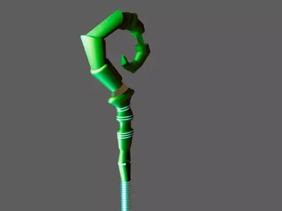 wooden magic stick  Low-poly 3D model