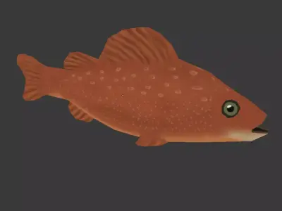 cartoon fish Low-poly 3D model