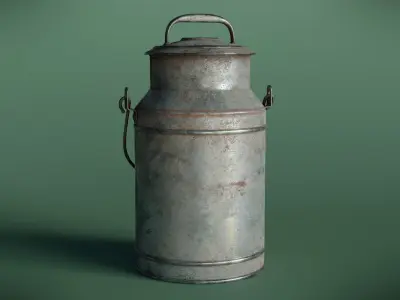 Old Milk Can Low-poly 3D model