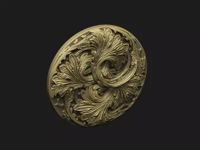 super detail pattern wood engraved Sculpted-Leaves 3D print model