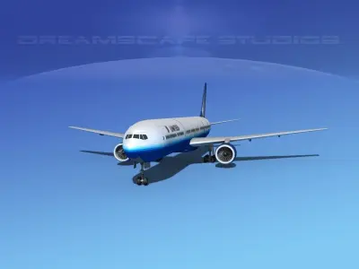 Boeing 777-300 MP United Airlines 3D model