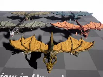 Dragon Wyvern Low-poly 3D model Low-poly 3D model