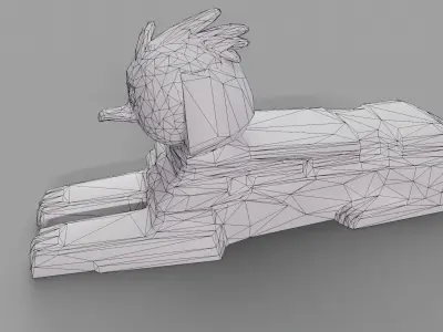 Penguin statue Low-poly 3D model