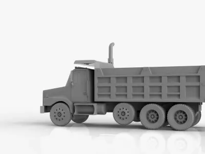 Volvo WG Dump Truck 4 axle 2007 3D print model