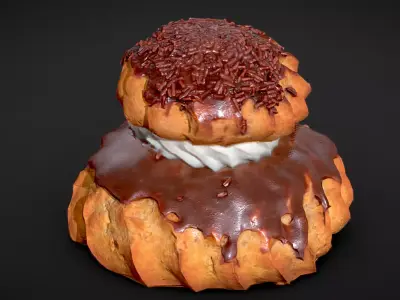 Chocolate Nun Low-poly 3D model