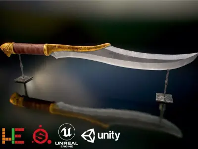 HIE Game Ready Dagger D180206 Low-poly 3D model