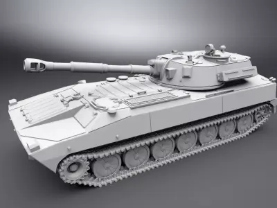 2s1 Gvozdika SPH scale model 3D print model